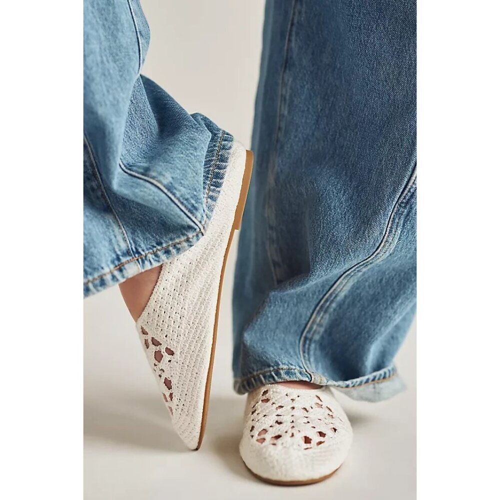 Coconuts by Matisse White Crochet Flats 10 - Picture 2 of 2
